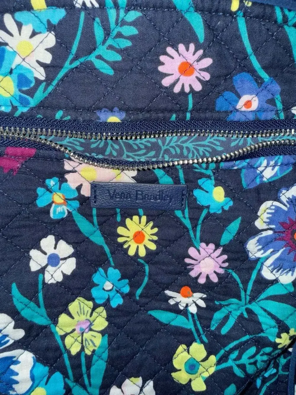 Vera Bradley Quilted Campus Backpack in Moonlight Garden Floral Pattern